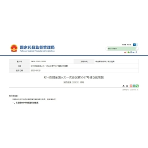 【GAP动态】药监局对人大代表：“中药材高质量发展建议”的答复