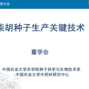 【 特邀报告】柴胡种子生产关键技术（中原药谷•河南嵩县首届柴胡产业发展大会）